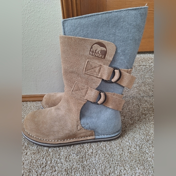 NWOT Sorel Chipahko Unisex Felt And Suede Boot Tan/Gray Size Men 6 Wm 8 - Picture 4 of 8